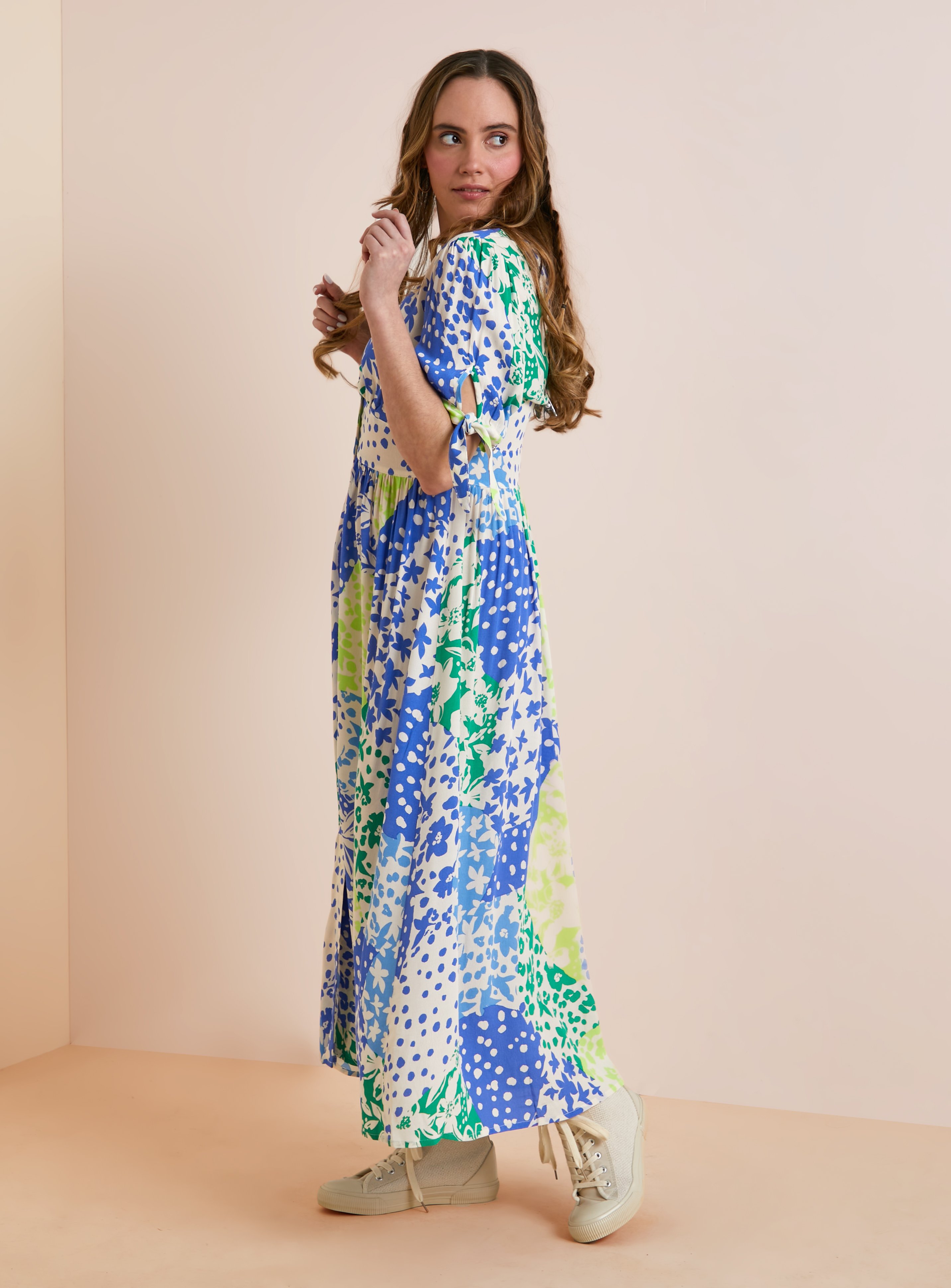 Everbelle Patchwork Floral Midaxi Dress 16 - Image 3 thumbnail